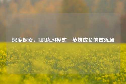 深度探索，LOL练习模式—英雄成长的试炼场