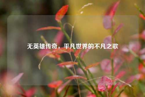 无英雄传奇，平凡世界的不凡之歌