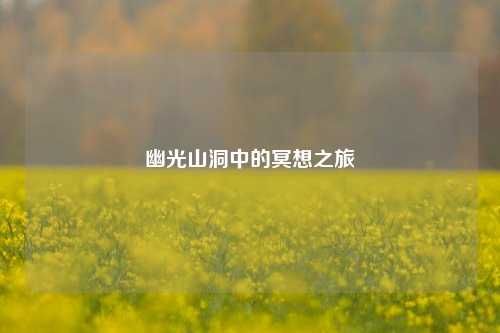 幽光山洞中的冥想之旅