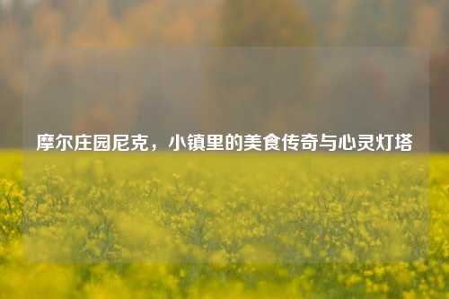 摩尔庄园尼克，小镇里的美食传奇与心灵灯塔