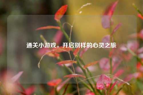 通关小游戏，开启别样的心灵之旅