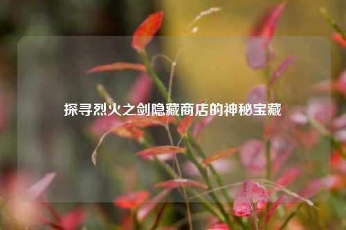 探寻烈火之剑隐藏商店的神秘宝藏