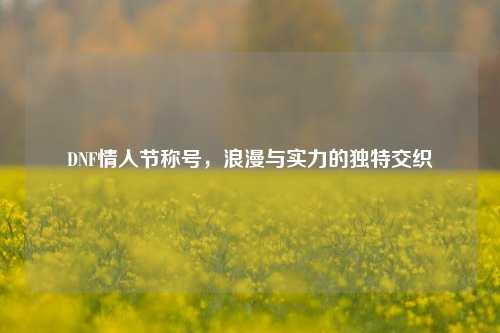 DNF情人节称号，浪漫与实力的独特交织