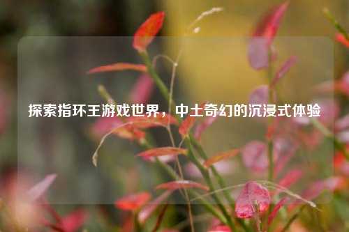 探索指环王游戏世界，中土奇幻的沉浸式体验