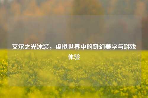 艾尔之光冰装，虚拟世界中的奇幻美学与游戏体验