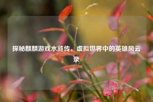 探秘麒麟游戏水浒传，虚拟世界中的英雄风云录