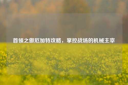 首领之傲厄加特攻略，掌控战场的机械主宰
