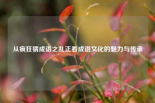 从疯狂猜成语之乱正看成语文化的魅力与传承