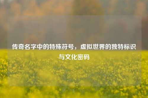 传奇名字中的特殊符号，虚拟世界的独特标识与文化密码