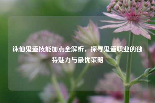 诛仙鬼道技能加点全解析，探寻鬼道职业的独特魅力与最优策略