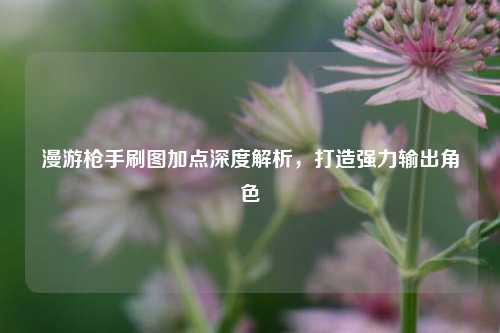 漫游枪手刷图加点深度解析，打造强力输出角色
