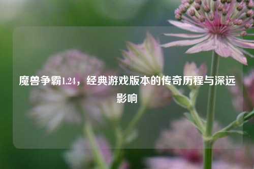 魔兽争霸1.24，经典游戏版本的传奇历程与深远影响