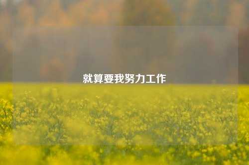 就算要我努力工作
