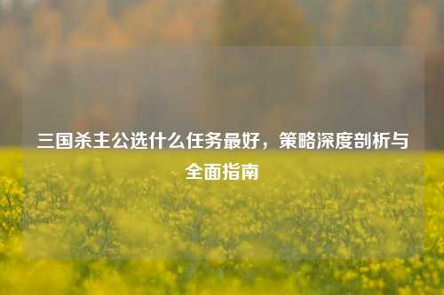三国杀主公选什么任务最好，策略深度剖析与全面指南