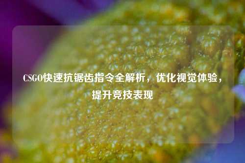 详细阅读:CSGO快速抗锯齿指令全解析,优化视觉体验,提升竞技表现 CSGO快速抗锯齿指令全解析,优化视觉体验,提升竞技表现