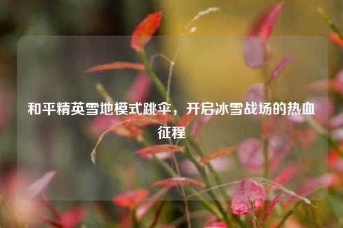 和平精英雪地模式跳伞，开启冰雪战场的热血征程