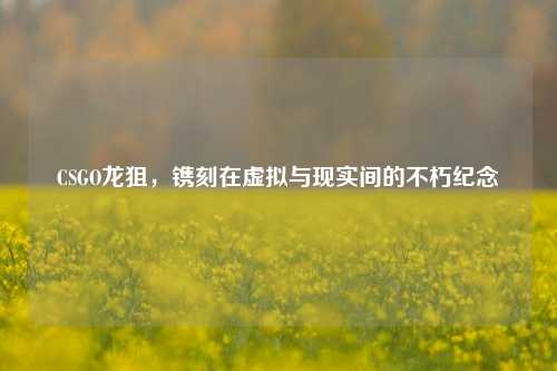 CSGO龙狙，镌刻在虚拟与现实间的不朽纪念