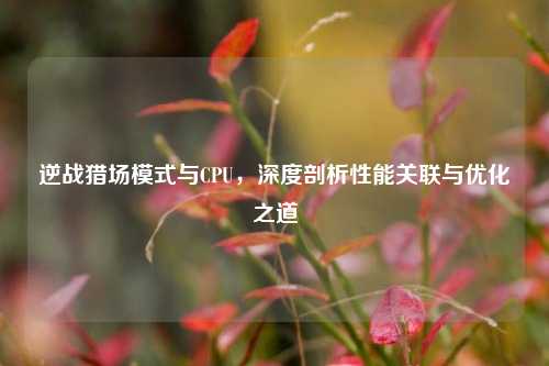 逆战猎场模式与CPU，深度剖析性能关联与优化之道