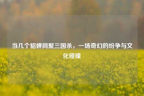 当几个貂蝉同聚三国杀，一场奇幻的纷争与文化碰撞