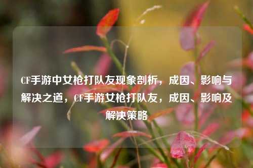 CF手游中女枪打队友现象剖析，成因、影响与解决之道，CF手游女枪打队友，成因、影响及解决策略