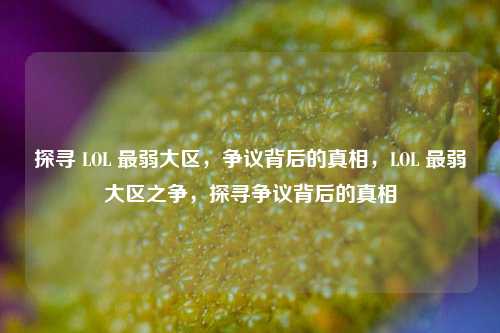 探寻 LOL 最弱大区，争议背后的真相，LOL 最弱大区之争，探寻争议背后的真相