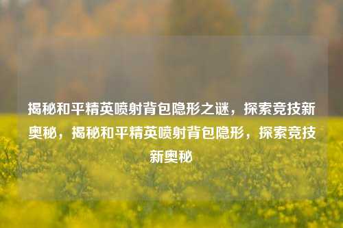揭秘和平精英喷射背包隐形之谜，探索竞技新奥秘，揭秘和平精英喷射背包隐形，探索竞技新奥秘