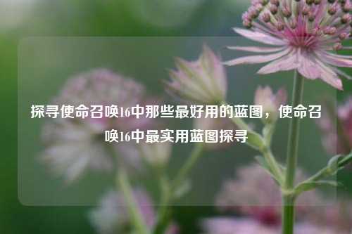 探寻使命召唤16中那些最好用的蓝图，使命召唤16中最实用蓝图探寻