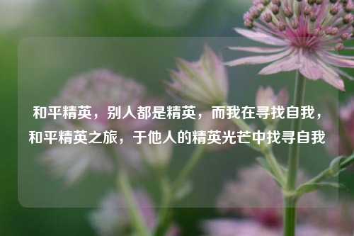 和平精英，别人都是精英，而我在寻找自我，和平精英之旅，于他人的精英光芒中找寻自我