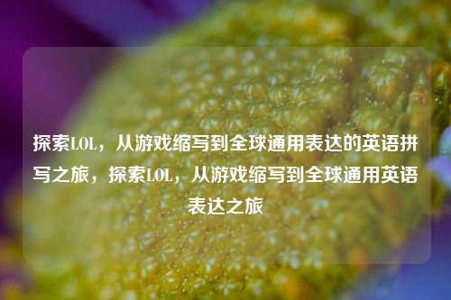 探索LOL，从游戏缩写到全球通用表达的英语拼写之旅，探索LOL，从游戏缩写到全球通用英语表达之旅