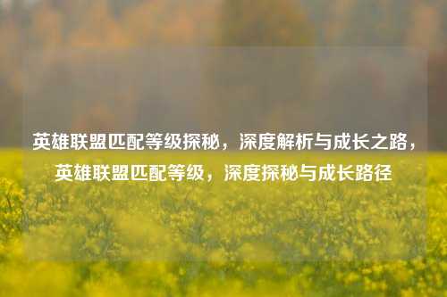 英雄联盟匹配等级探秘，深度解析与成长之路，英雄联盟匹配等级，深度探秘与成长路径