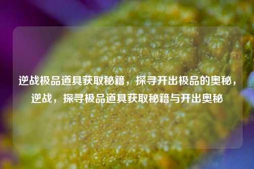 逆战极品道具获取秘籍，探寻开出极品的奥秘，逆战，探寻极品道具获取秘籍与开出奥秘