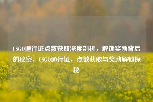 CSGO通行证点数获取深度剖析，解锁奖励背后的秘密，CSGO通行证，点数获取与奖励解锁探秘