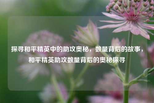 探寻和平精英中的助攻奥秘,数量背后的故事,和平精英助攻数量背后的奥秘探寻