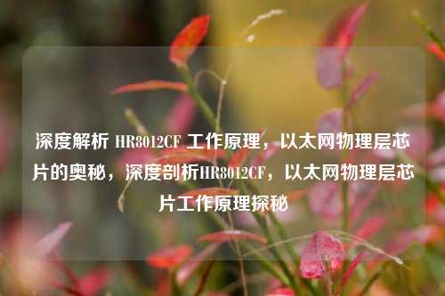 深度解析 HR8012CF 工作原理,以太网物理层芯片的奥秘,深度剖析HR8012CF,以太网物理层芯片工作原理探秘