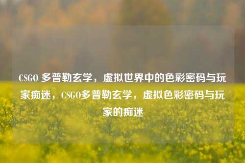 CSGO 多普勒玄学,虚拟世界中的色彩密码与玩家痴迷,CSGO多普勒玄学,虚拟色彩密码与玩家的痴迷