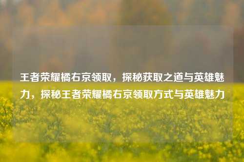 王者荣耀橘右京领取,探秘获取之道与英雄魅力,探秘王者荣耀橘右京领取方式与英雄魅力