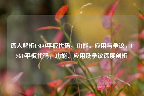 深入解析CSGO平板代码，功能、应用与争议，CSGO平板代码，功能、应用及争议深度剖析