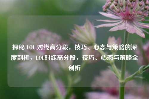 探秘 LOL 对线高分段,技巧、心态与策略的深度剖析,LOL对线高分段,技巧、心态与策略全剖析