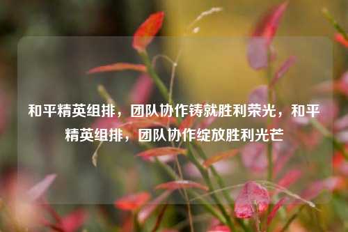 和平精英组排，团队协作铸就胜利荣光，和平精英组排，团队协作绽放胜利光芒