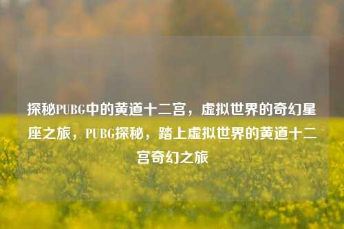 探秘PUBG中的黄道十二宫,虚拟世界的奇幻星座之旅,PUBG探秘,踏上虚拟世界的黄道十二宫奇幻之旅