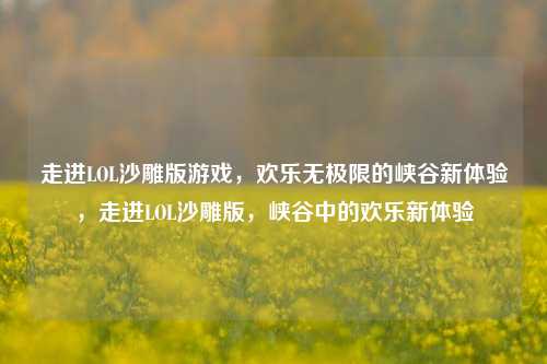 走进LOL沙雕版游戏,欢乐无极限的峡谷新体验,走进LOL沙雕版,峡谷中的欢乐新体验