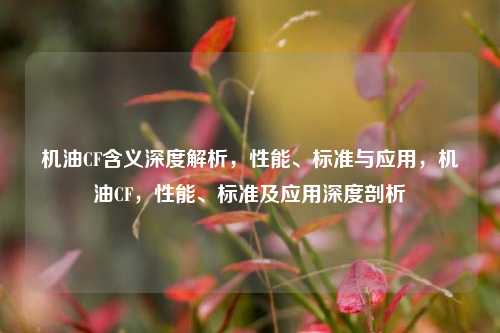 机油CF含义深度解析,性能、标准与应用,机油CF,性能、标准及应用深度剖析