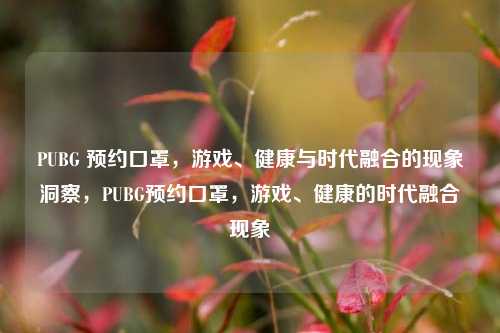 PUBG 预约口罩，游戏、健康与时代融合的现象洞察，PUBG预约口罩，游戏、健康的时代融合现象