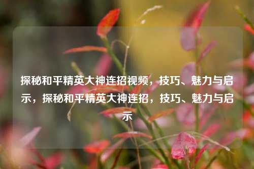 探秘和平精英大神连招视频，技巧、魅力与启示，探秘和平精英大神连招，技巧、魅力与启示