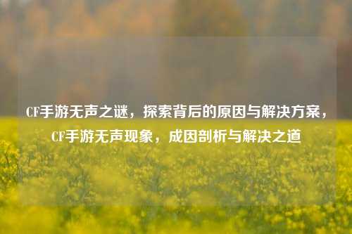 CF手游无声之谜，探索背后的原因与解决方案，CF手游无声现象，成因剖析与解决之道