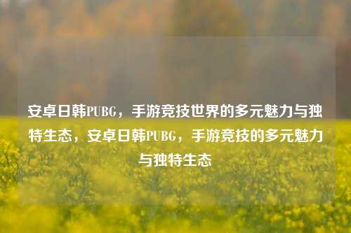 安卓日韩PUBG,手游竞技世界的多元魅力与独特生态,安卓日韩PUBG,手游竞技的多元魅力与独特生态