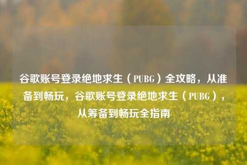 谷歌账号登录绝地求生（PUBG）全攻略，从准备到畅玩，谷歌账号登录绝地求生（PUBG），从筹备到畅玩全指南