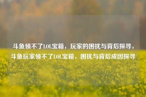 斗鱼领不了LOL宝箱,玩家的困扰与背后探寻,斗鱼玩家领不了LOL宝箱,困扰与背后成因探寻