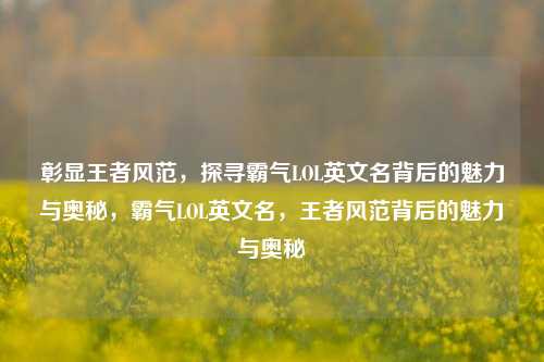 彰显王者风范，探寻霸气LOL英文名背后的魅力与奥秘，霸气LOL英文名，王者风范背后的魅力与奥秘