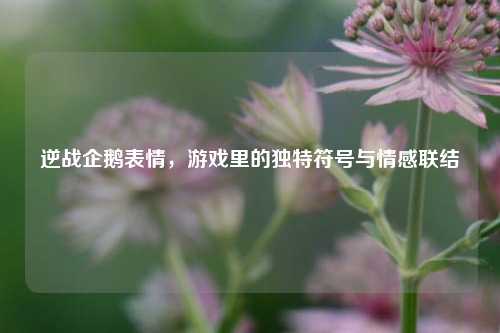 逆战企鹅表情,游戏里的独特符号与情感联结